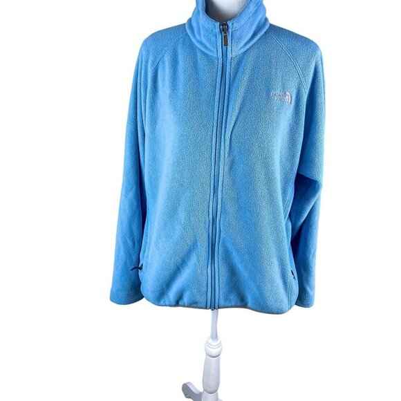 The North Face Fleece Jacket Womens Size L Ridge Fleece Full Zip Sky Blue Jacket - Picture 1 of 13